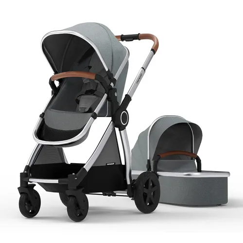 Miniatura 13 de Mompush cochecito estándar de tamaño completo, plegable en un solo paso, asiento con orientación delantera o trasera para niños, cesta de fácil Negro