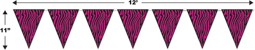 Miniatura 2 de Beistle Banner con estampado de cebra, 10 pulgadas por 12 pies
