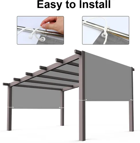 Miniatura 4 de Cubierta de sombra de pérgola Parasol Rectángulo Toldo Tela de bloqueo UV Gris