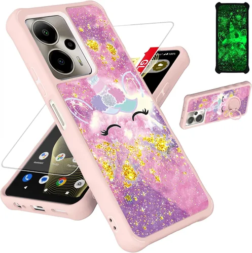 Miniatura 58 de jioeuinly JSF-DJS - Funda compatible con Nothing Phone 2a con protector de pantalla de vidrio templado, policarbonato duro + silicona suave, soporte