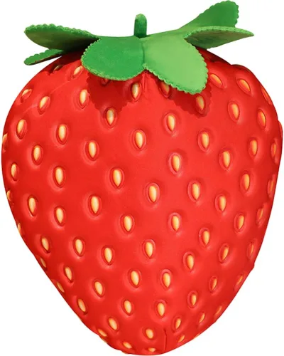 Kisangel - Almohada rellena de fresas de 13.77 x 12.59 x 7.48 pulgadas, cojín de felpa suave para sofá, silla, dormitorio de niños, regalo decorativo