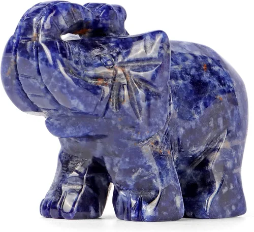 Miniatura 11 de SMQ Estatua de decoración de elefante de cristales de amatista de 2.0 pulgadas, piedras preciosas talladas a mano, figuras de cristal de buena