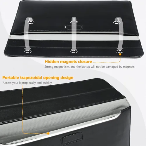 Miniatura 4 de Funda portátil HYZUO de 15 pulgadas con soporte para MacBook Air 15 M4 A3241 M3 A3114 M2 A2941 2025-2023, 15" Surface Laptop 7/6/5/4, MacBook Pro 15