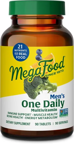 MegaFood One Daily Multivitaminas para Hombres - Multivitamínico para Hombres - Vitamina C, Vitamina D3 y Vitamina B12 - Apoyo Muscular, del