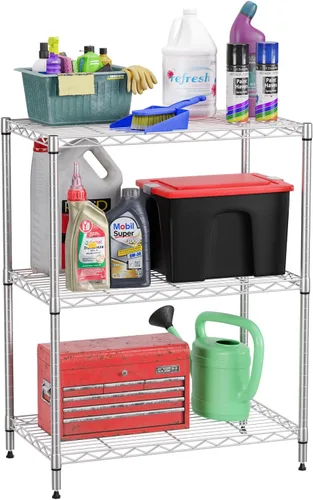 Miniatura 9 de FDW Estantes de almacenamiento ajustables, unidad de estantería de alambre de 5 niveles, estantes de metal resistente con ruedas, 14 pulgadas