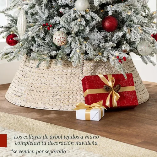 Miniatura 9 de Best Choice Products Árbol de Navidad de Aspen iluminado, abeto noble artificial flocado de 7.5 pies, luces LED blancas y multicolores Verde flocado