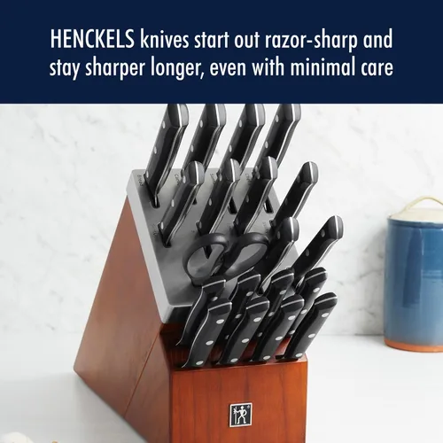 Miniatura 9 de HENCKELS Dynamic Razor-Sharp - Juego de cuchillos de 20 piezas, cuchillo de chef, cuchillo de pan, cuchillo de carne, diseño alemán informado por