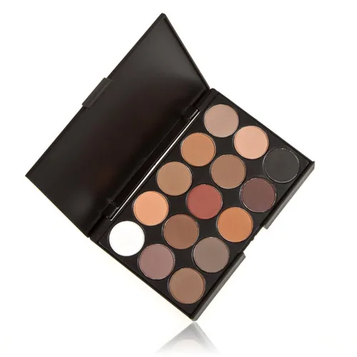 Miniatura 3 de Pure Vie Paleta de sombra de ojos profesional con reflejos y kit de contorno de maquillaje, 15 colores altamente pigmentados, desnudos cálidos