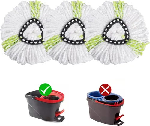 Miniatura 7 de Matthew Cleaning - Juego de 3 cabezales de repuesto de microfibra azul compatible con EasyWring Spin Mop Reemplazar la cabeza EasyWring de alta