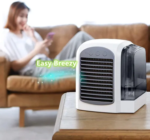 Miniatura 2 de Mini enfriador de aire personal, enfriadores compactos USB, enfriador de ventilador portátil con tanque de agua, para el hogar, oficina, dormitorio