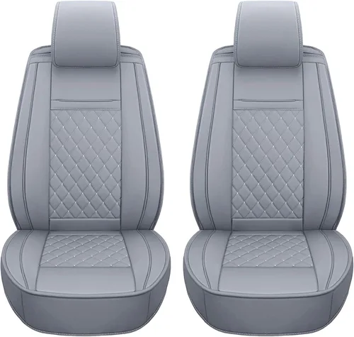 Miniatura 13 de Funda para asiento de automóvil, resistente al agua, de cuero sintético, para asientos delanteros y traseros, ajuste universal para la mayoría