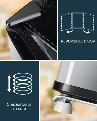 Miniatura 8 de Upstreman - Mini refrigerador de 1.7 pies cúbicos con congelador, esenciales para dormitorio, termostato ajustable, ahorro de energía, bajo nivel