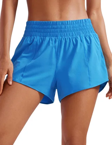 Miniatura 16 de CRZ YOGA Pantalones cortos de correr de cintura alta para mujer de 2.5 pulgadas, forro de malla de secado rápido para entrenamiento deportivo