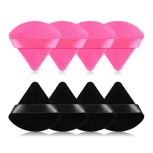 Miniatura 7 de 8 piezas Esponja para polvo de cara en forma de triángulo, suave y aterciopelada, para polvo suelto, polvo corporal, esponja de maquillaje