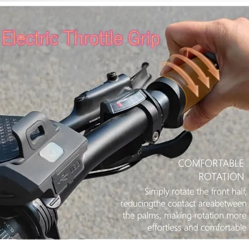 Miniatura 4 de Agarre eléctrico del acelerador, cómodo diseño dividido de goma, control de media rotación para motocicletas, bicicletas, scooters, jinetes