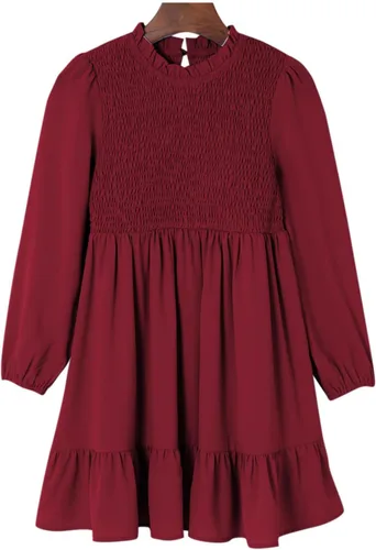 Miniatura 3 de blibean Vestidos de un solo hombro para niñas de 6 a 15 años