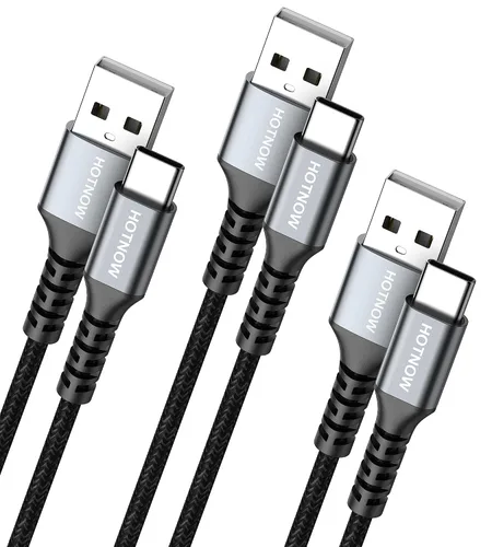 Miniatura 6 de Cable corto USB A a USB C de 0.5 pies, paquete de 3 cables USB C de 6 pulgadas de carga rápida 3A para iPhone 17 16 15, Samsung Galaxy S24 S23 S11