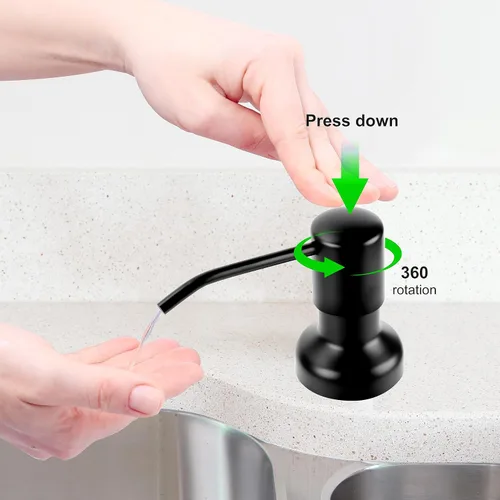 Miniatura 2 de Dispensador de jabón para fregadero de cocina, dispensador de jabón para fregadero con vástago roscado más largo, tubo de extensión de 47 pulgadas
