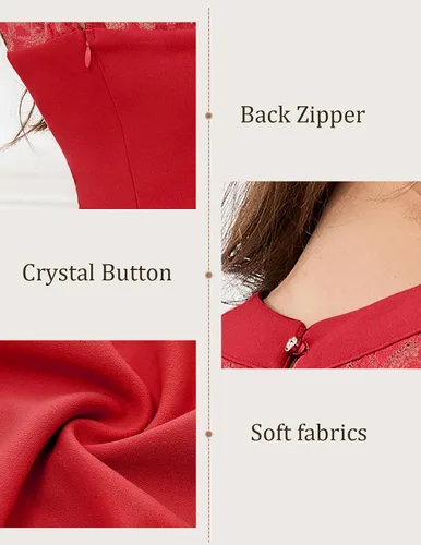 Miniatura 7 de Bbonlinedress Women Cocktail Prom Wedding Dress Halter Lace Evening Party Short Vintage Homecoming Dresses