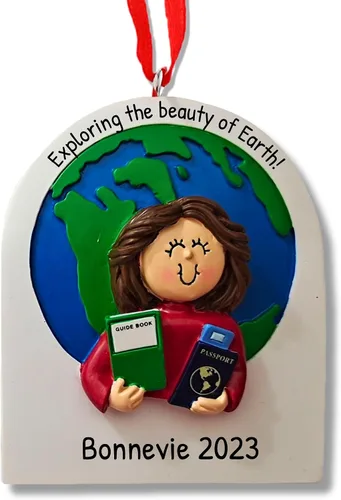 Miniatura 8 de Adorno personalizado para árbol de Navidad de viaje 2025 – Globo de viaje Adornos de Navidad alrededor del mundo, regalos para pasaporte de viajeros