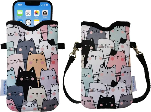 Miniatura 74 de Tainada Funda Estuche Bolsa de Neopreno para Teléfono para Hombres y Mujeres con Correa Cruzada/Cordón para el Cuello para iPhone 17/16/15 Pro Max