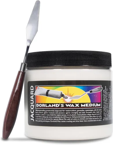 Miniatura 8 de Cera Jacquard Dorlands 4fl oz - Cera fría mediana hecha en EE. UU. - Pintura al óleo - Sellador para acuarela - Incluye cuchillo de paleta Moshify
