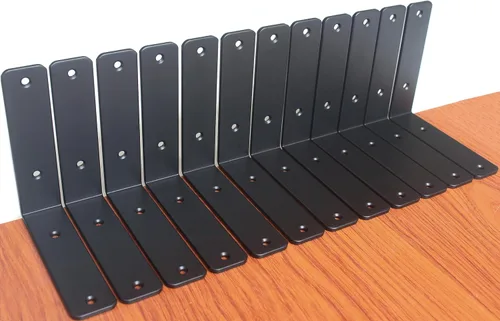 Paquete de 16 soportes en L para estante, 6 pulg. largo x 6 pulg. alto x 1.5 pulg. ancho, grosor 03/64 pulg., soporte de hierro, metal, industrial,