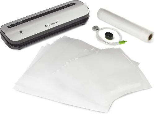 FoodSaver - Sellador al vacío que ahorra espacio con bolsas y rollo