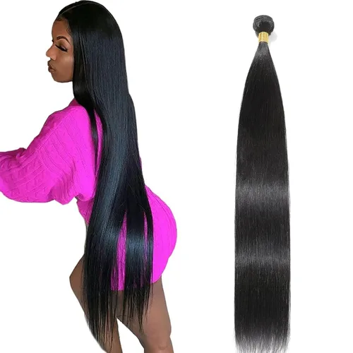 Miniatura 11 de Extensiones de cabello humano lacio tipo afro, 12 meses de vida útil de 10, 12 y 14 pulgadas, paquetes de cabello lacio brasileño Yaki 100% sin
