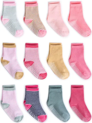 Miniatura 22 de Zaples - Calcetines con suela antideslizante y altura media para bebés, niños y niñas Negro