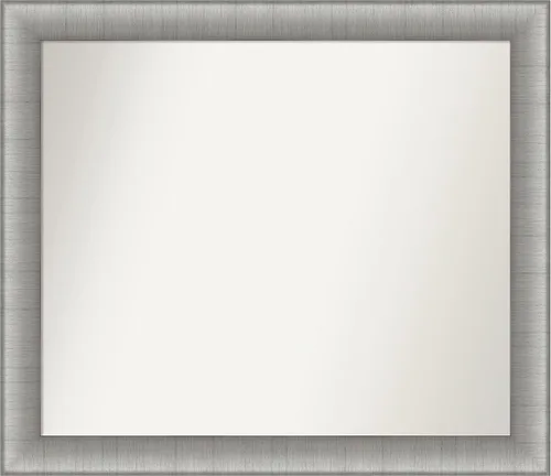 Miniatura 436 de Amanti Art Espejo de baño plateado para sobre fregadero, 28 x 47 pulgadas, espejo rectangular de plata imperial, marco de madera tradicional de gran
