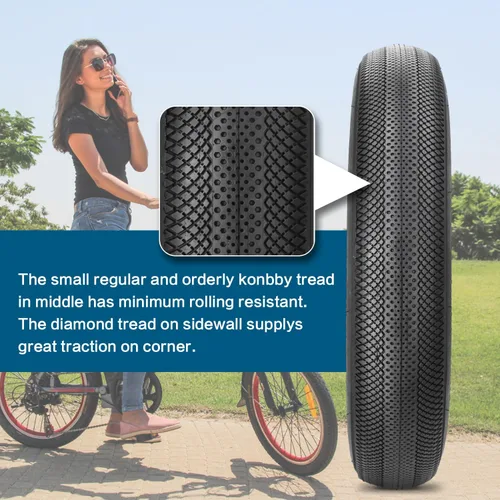 Miniatura 3 de Neumáticos de bicicleta eléctrica de 20 pulgadas/26 x 4.0 pulgadas, neumáticos de triciclo eléctricos, neumáticos de repuesto plegables para ciudad