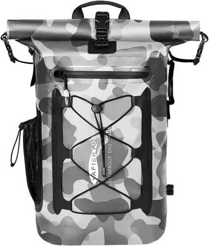 Mochila impermeable para hombres y mujeres – Mochila flotante enrollable para kayak, rafting, canotaje, playa (negro)