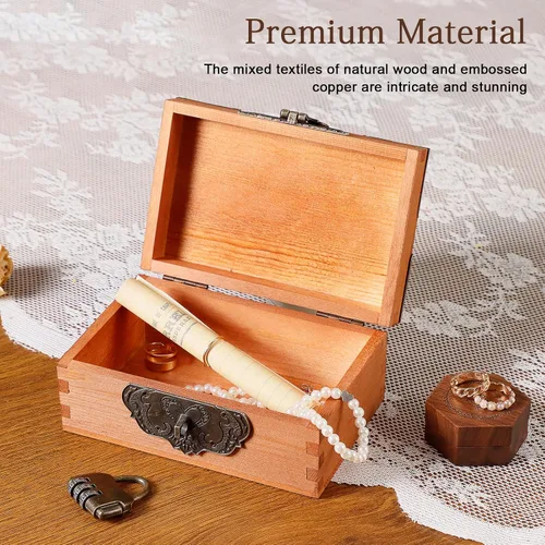 Miniatura 3 de Caja de recuerdos de boda personalizada con cerradura, caja de memoria decorativa de madera, caja de almacenamiento de fotos, aniversario