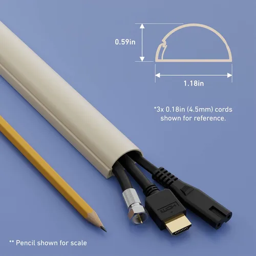 Miniatura 4 de D-Line Kit Ocultador de Cables de 13.12 pies, Cubierta de Cable Patentada, Oculta Cables en la Pared, Canal para Cables de Montaje de TV