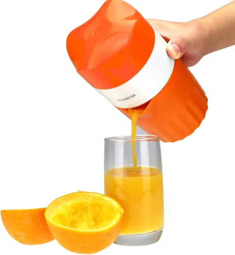 Miniatura 4 de Exprimidor de mano de naranja cítrica, exprimidor manual de prensa de rotación para limón, lima, pomelo con colador y recipiente, 2 tazas