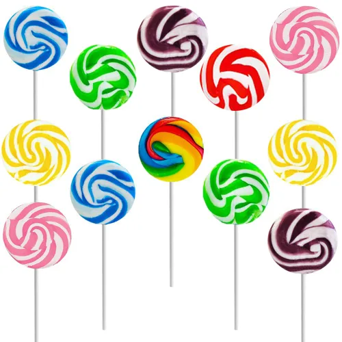 Miniatura 22 de Fruidles Paquete de 24 paletas de remolino de manzana verde, dulces de caramelo, recuerdos de fiesta, 1.5 pulgadas envueltas individualmente