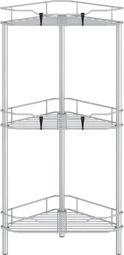 Miniatura 8 de HuggieGems Estante Organizador de Esquina para Ducha de 2 Niveles con Ganchos, Soporte de Estantes de Baño, Negro