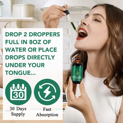Miniatura 5 de QJCWXIAOX Gotas de gordolobo para pulmones, extracto de hoja de gordolobo con clorofila, extracto de hoja de gordolobo para limpieza pulmonar