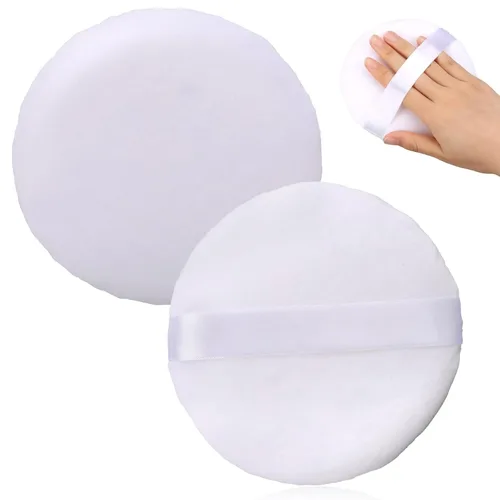1 paquete de 1 soplete grande de 5 pulgadas para polvo facial, ultra suave, lavable, suelto, esponja de mezcla redonda, esponja para ajustar el