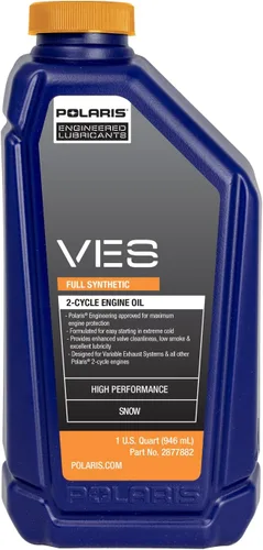 Aceite sintético completo de 2 ciclos VES OEM Polaris para motos de nieve, para motos de nieve de 2 tiempos, 1 cuarto de galón, sintético,