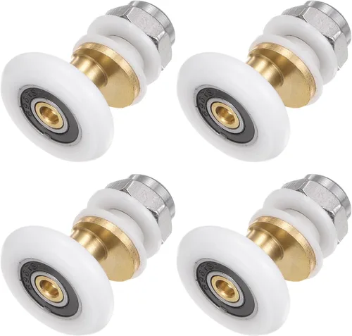 uxcell Rueda de corredor para puerta de ducha, 0.984 in de diámetro, pieza de repuesto para puerta corrediza de vidrio de baño, (1 juego de 4
