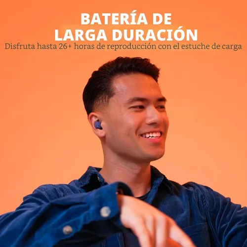 Miniatura 4 de JLab Go Air Pop+ Auriculares Verdaderamente Inalámbricos, Auriculares Intraaurales, Auriculares Bluetooth, 35H de Tiempo de Reproducción, Azul marino
