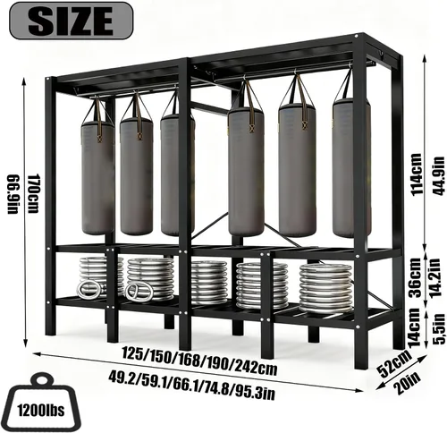 Miniatura 3 de Armario portátil resistente de 49.2 pulgadas, armario plegable con tapa, estantes de metal para organizadores de ropa y almacenamiento