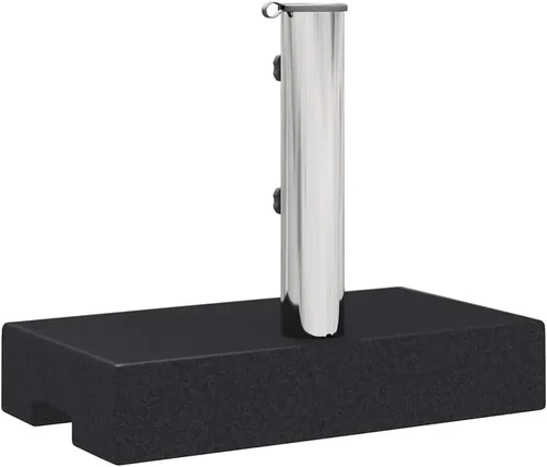 Miniatura 9 de vidaXL Umbrella Base, Patio Umbrella Stand for Poles of 1.5"/1.9", Parasol Base for Outdoor Garden Deck Porch, Granite 55.1 lb Rectangular Black