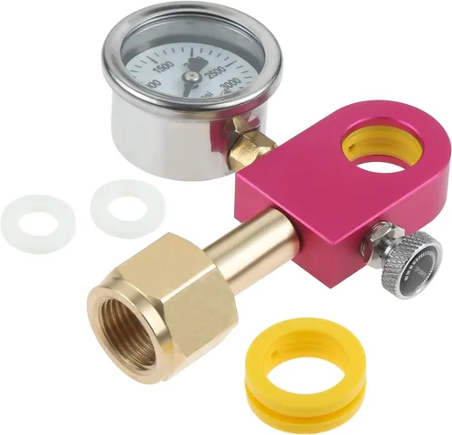 Miniatura 10 de Adaptador de recarga de CO2 con medidor de presión, adaptador rápido de repuesto de carbonatador de intercambio de soda plateado TEENGSE compatible