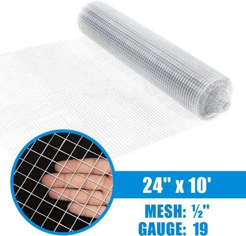 Miniatura 2 de CAPHAUS Paño de hardware, calibre 19 con malla de 1/2 pulgada, galvanizado por inmersión en caliente después de la soldadura, cercado de soldadura