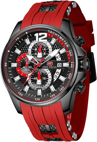 Miniatura 7 de MF MINI FOCUS Men Watch Casual Fashion Wrist Watches (Chronograph/Waterproof/Luminous/Calendar) Silicon Band Quartz Watches for Men (Black2)
