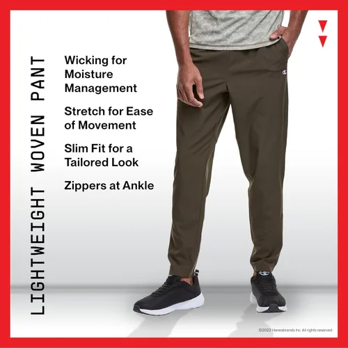 Miniatura 4 de Champion Men's Pants, Lightweight Woven Mvp Pants, Moisture Wicking, Athletic Pants for Men, 30.5