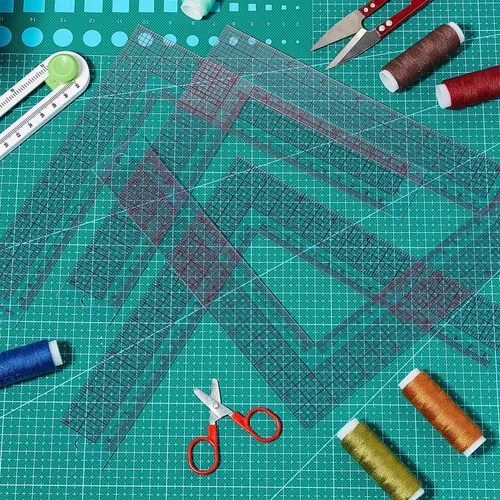 Miniatura 5 de Frienda 6 reglas de costura de plástico en forma de L, regla transparente de ángulo recto, medida a medida para herramientas de manualidades